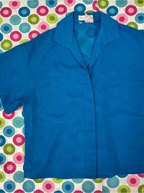 Vintage 80s/90s Jean Baptiste Blue Boxy Blouse